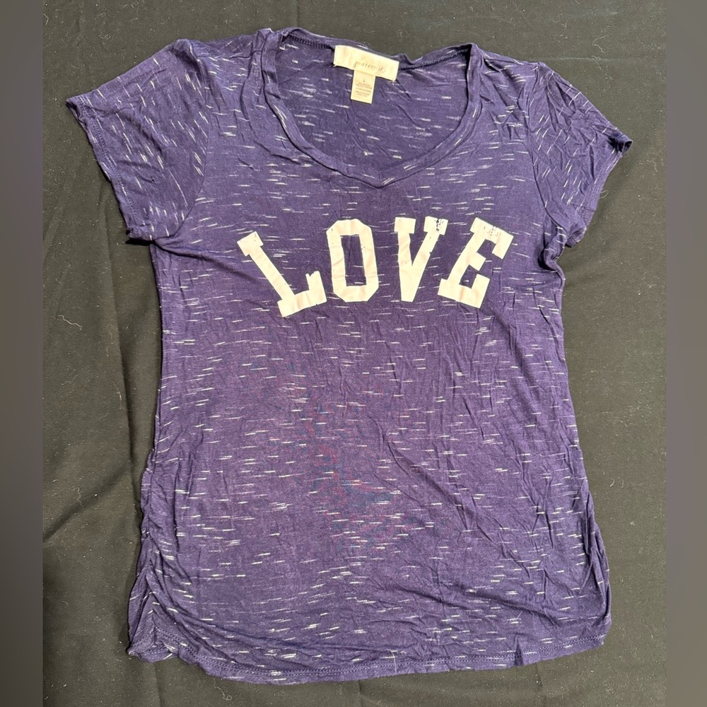 4/$15 Ambiance Maternity Blue “Love” Graphic Tee